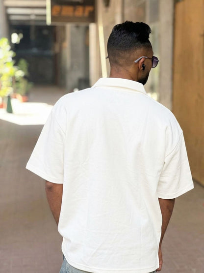 Oversized Black Polo T-Shirt